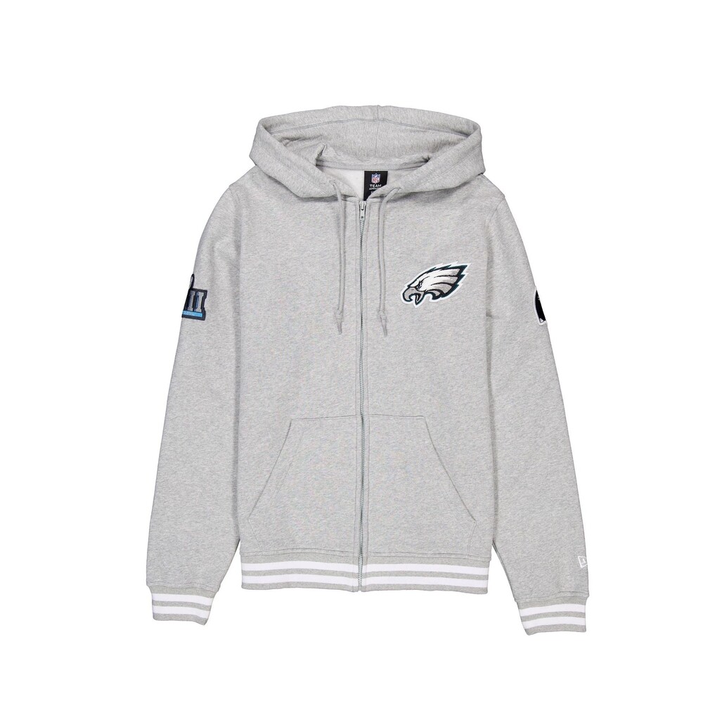 New Era Philadelphia Eagles Gray Logo Select Full-Zip Hoodie - Size L